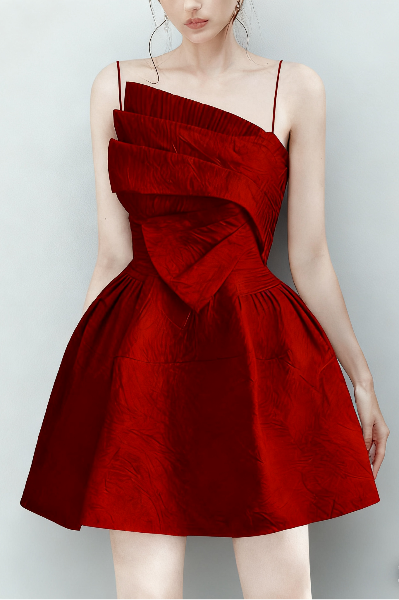 Red Strappy Mini Dress - Backless Party Dress with Adjustable Straps