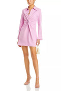 ruched shirt mini dress in pink