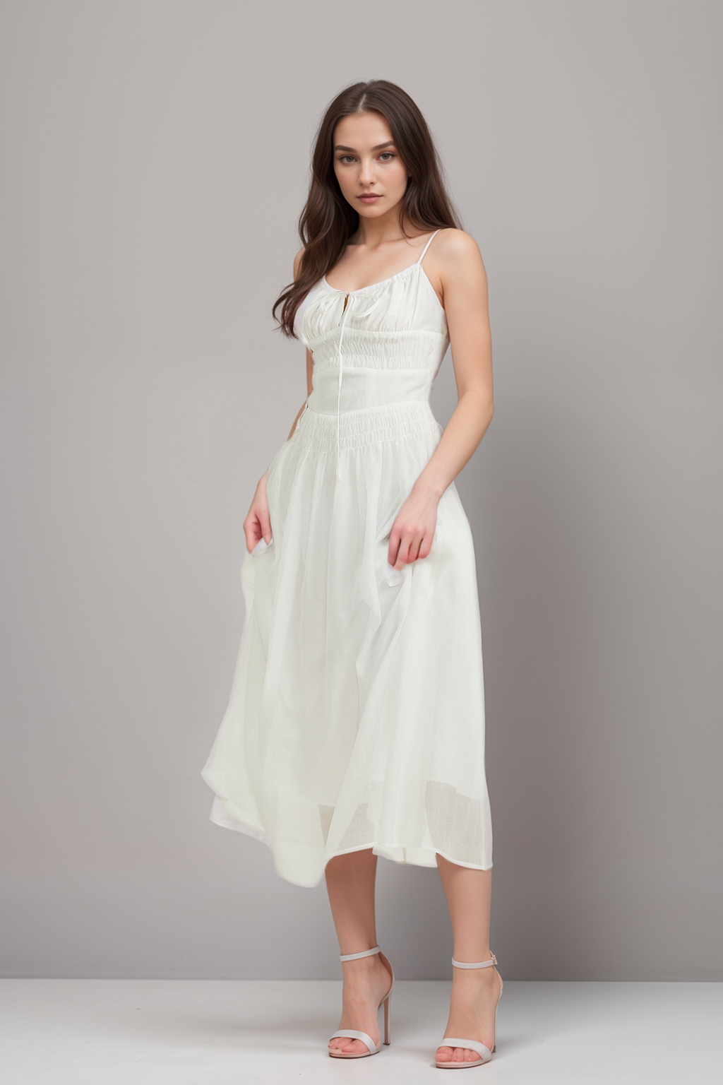 Sancia spaghetti-strap layered dress