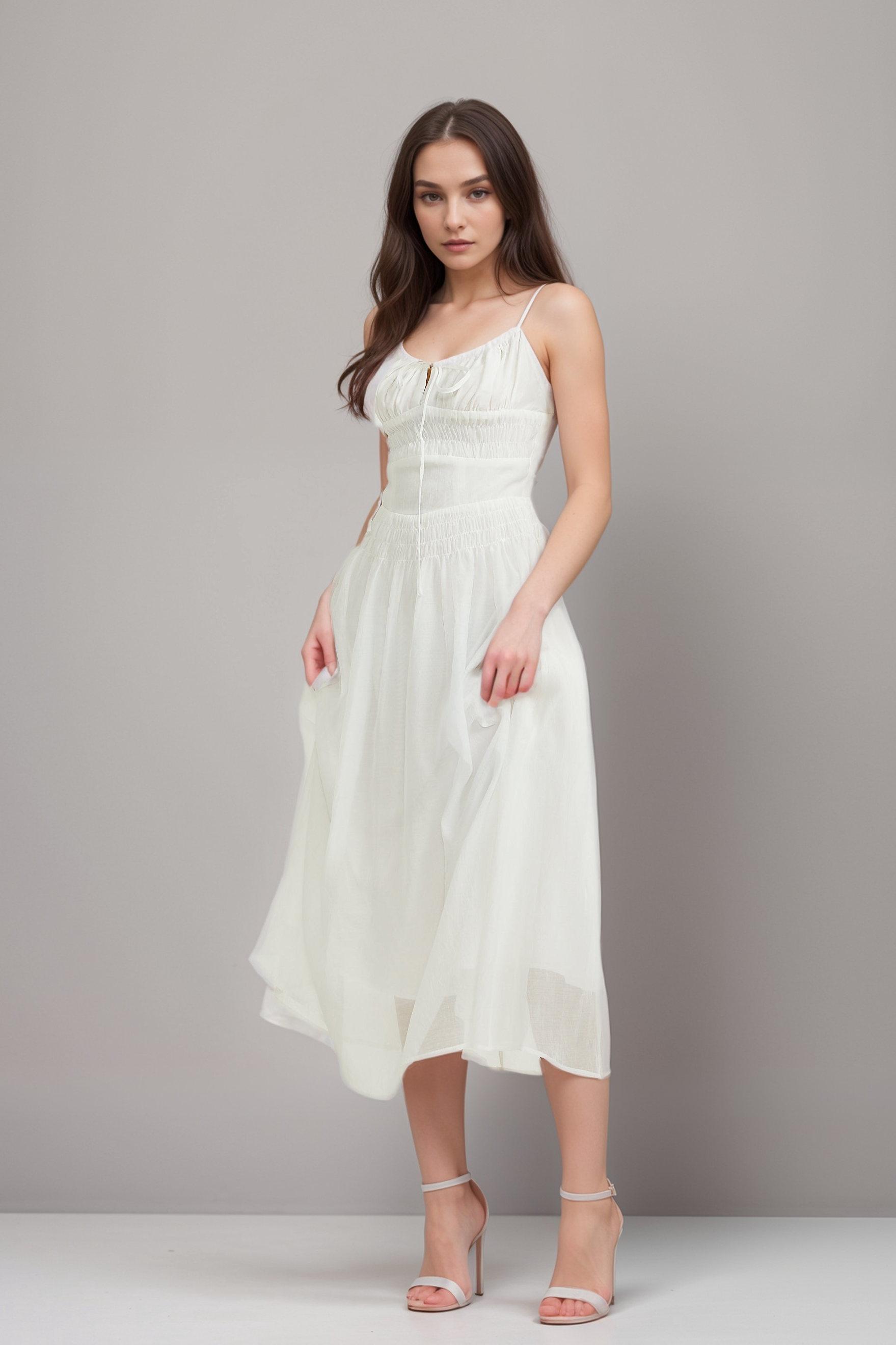 Sancia spaghetti-strap layered dress