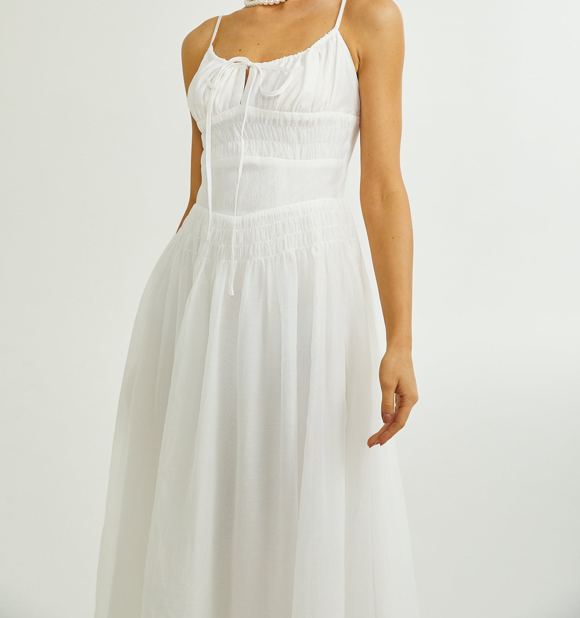 Sancia spaghetti-strap layered dress