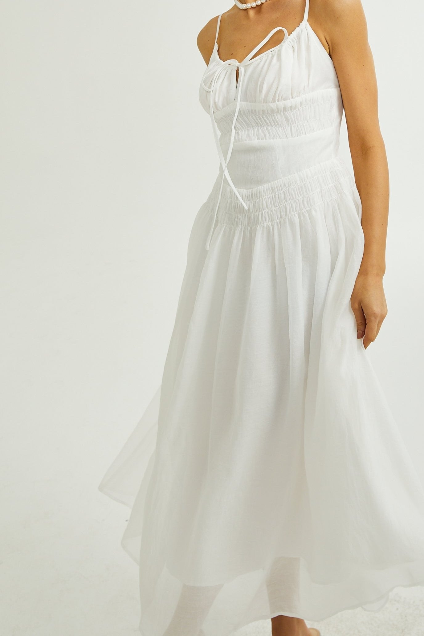 Sancia spaghetti-strap layered dress