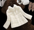 stand collar fur imitation coat