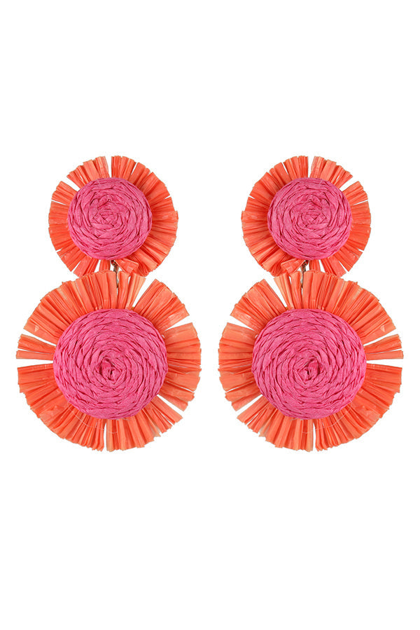 Resort Style Handwoven Floral Earrings