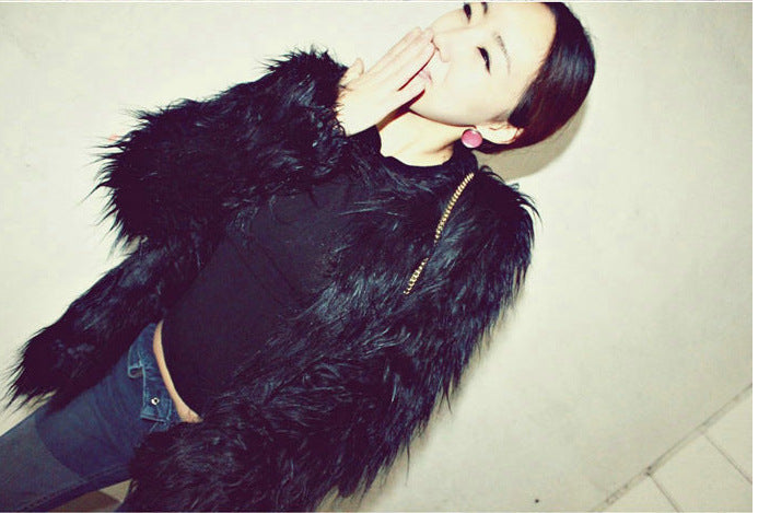 victoria faux fur coat in gray