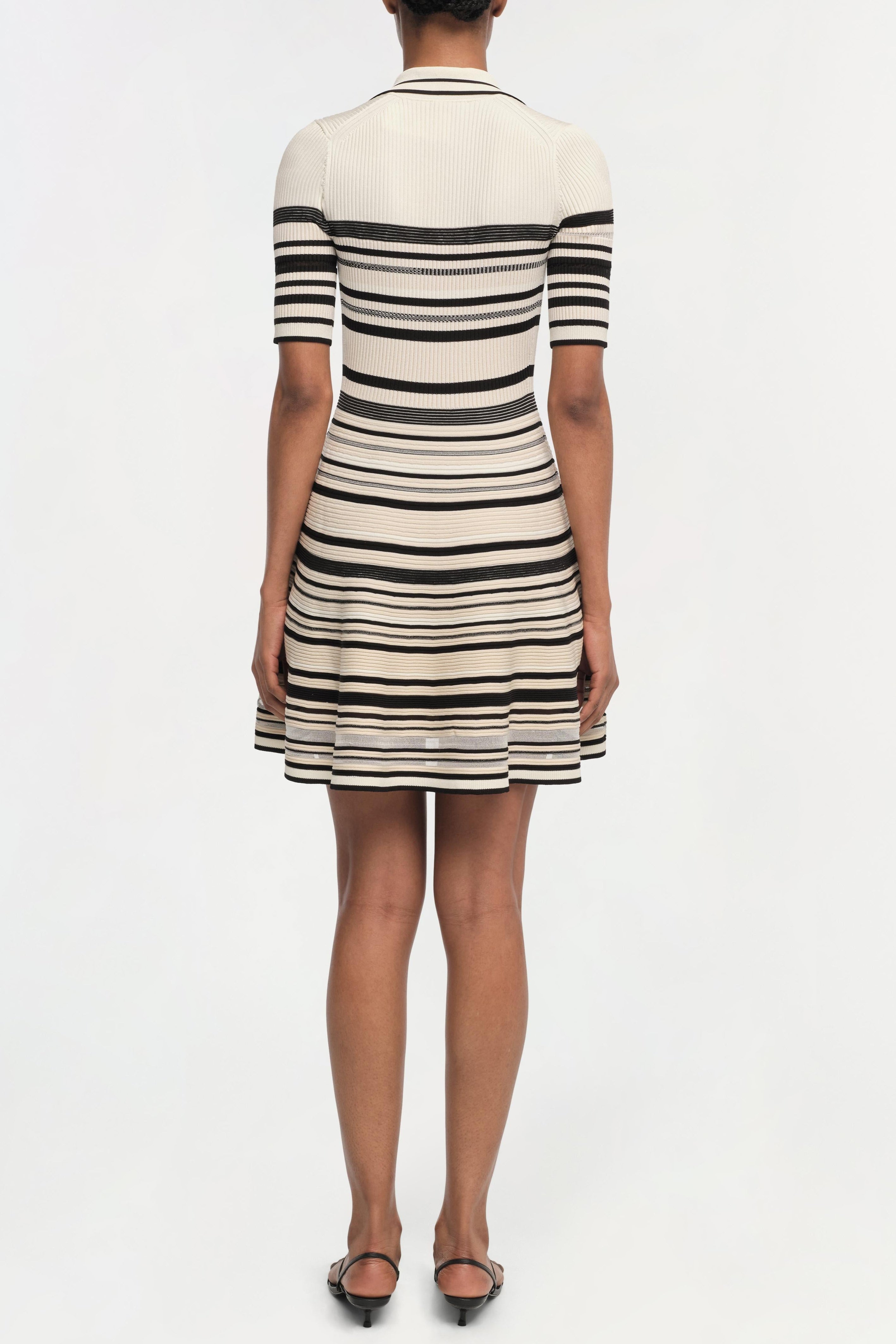Dessie striped knitted Mini Dress in Black Stripe