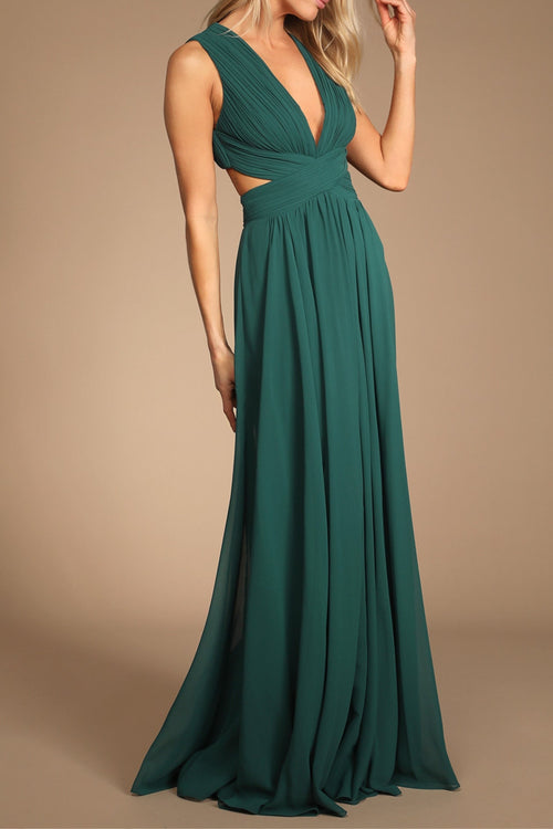 Emerald Green Cutout Maxi Dress