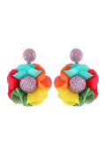 Bohemian Resort Style Fabric Flower Earrings