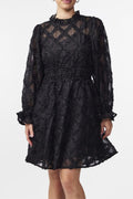 Lace mini dress in black