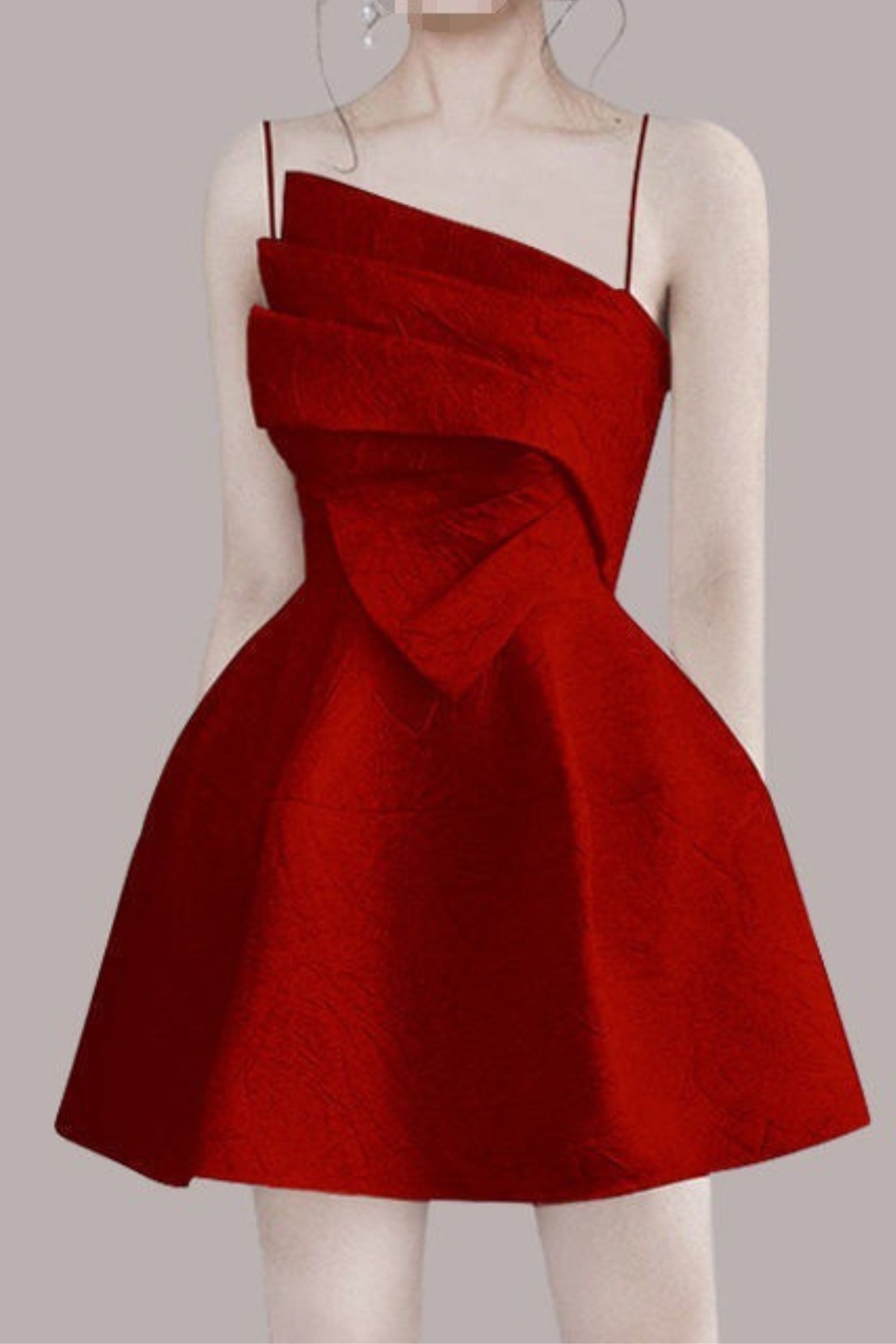 STRAPY HEM MINI DRESS IN RED