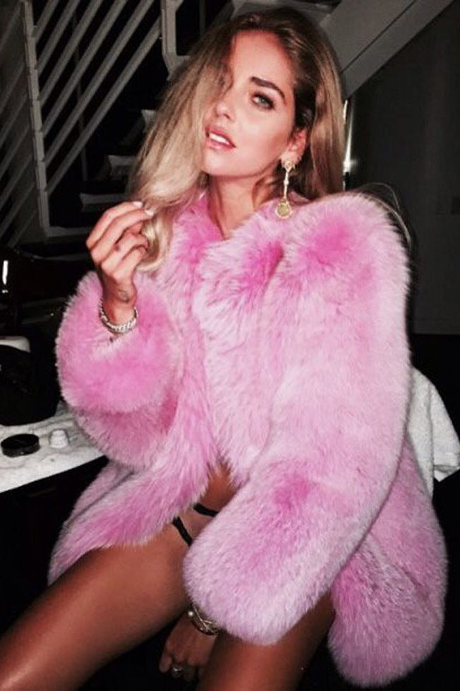 Warm Plus Size Midi Rabbit Fur Coat