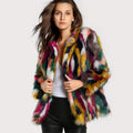 colorful fur imitation fur coat
