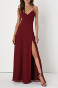 Event Ready Burgundy Backless Lace-Up Maxi Dress