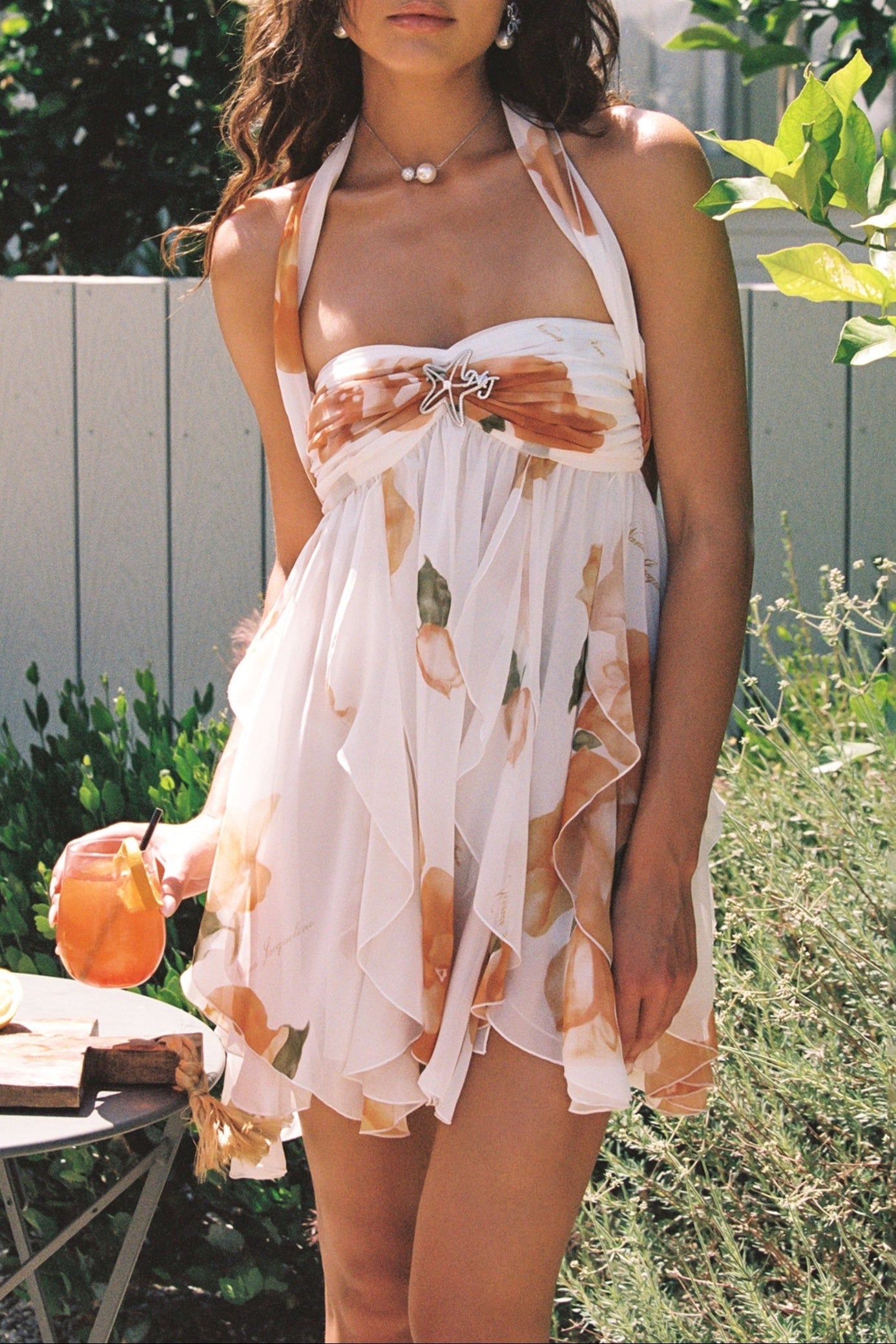 Takala Floral Halter Mini Dress - Backless Party Dress