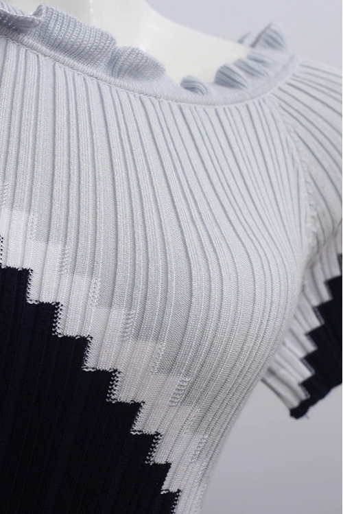 Black Knitted Mini Dress - Cozy Ribbed Sweater Dress