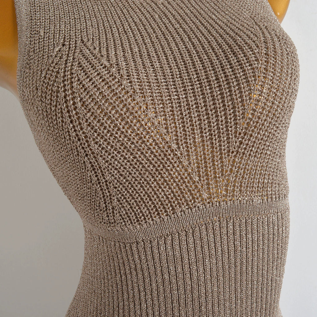 silk sleeveless knitted dress