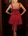 red back Bow mini Dress