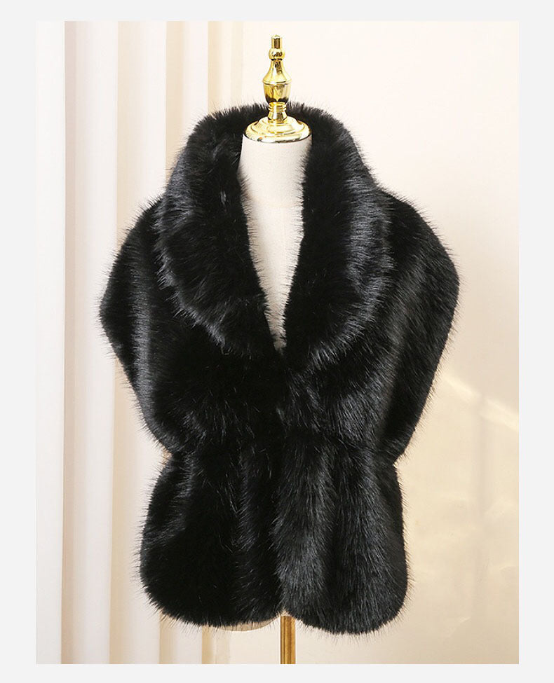 warm fur collar scarves bridal cheongsam with cloaks and plush shawls