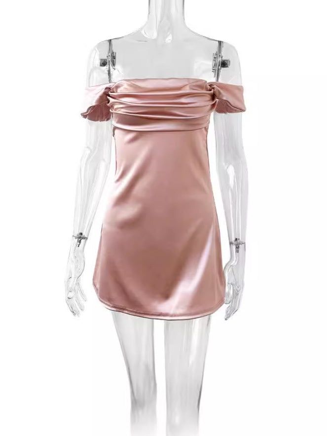 Ruffled raglan sleeve backless mini dress