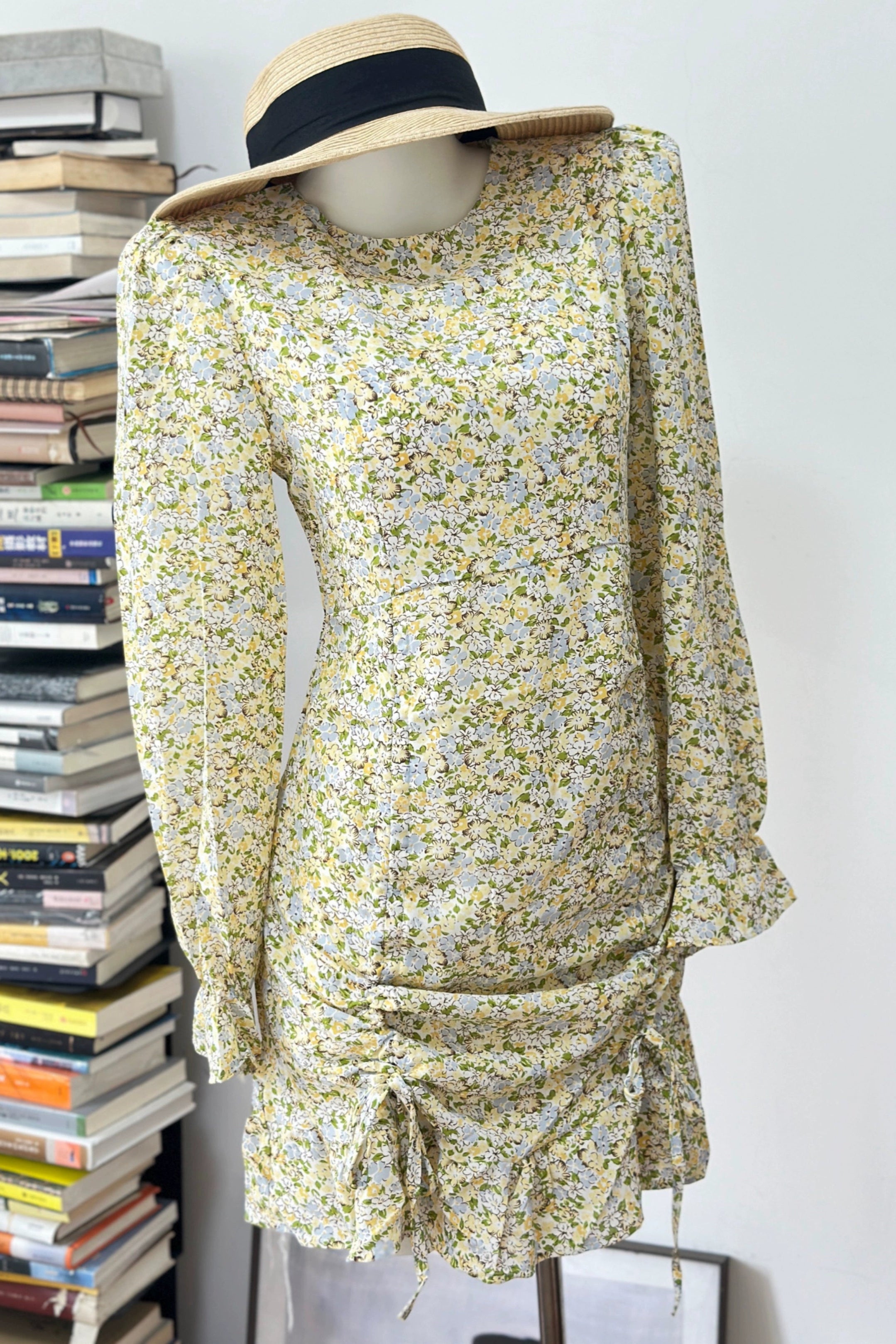 Long Sleeve  Print mini Dress