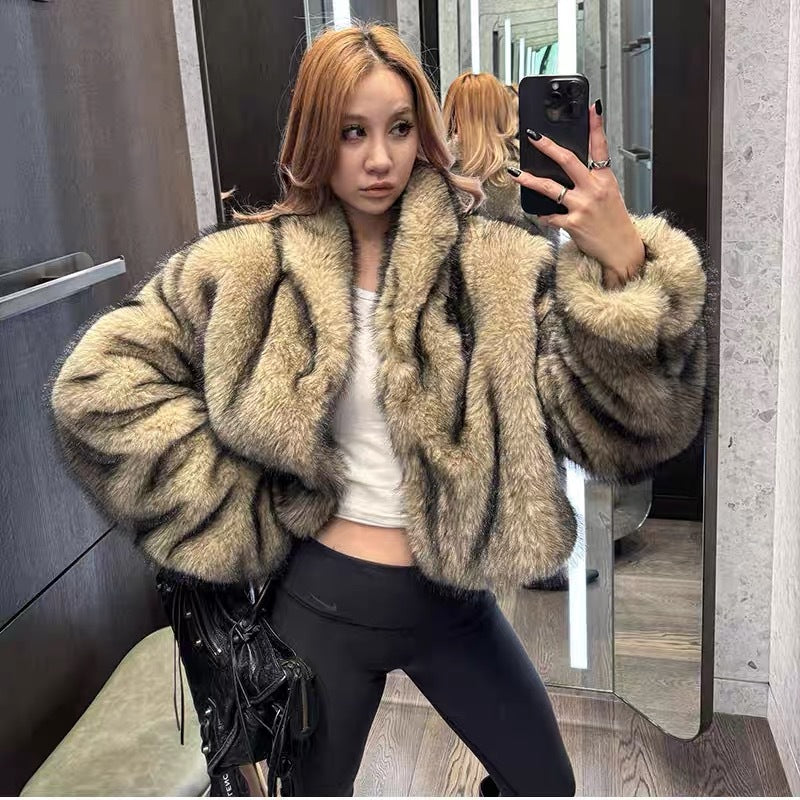 fur imitation short thickened coat