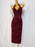 velvet V-neck burnt flower maxi dress