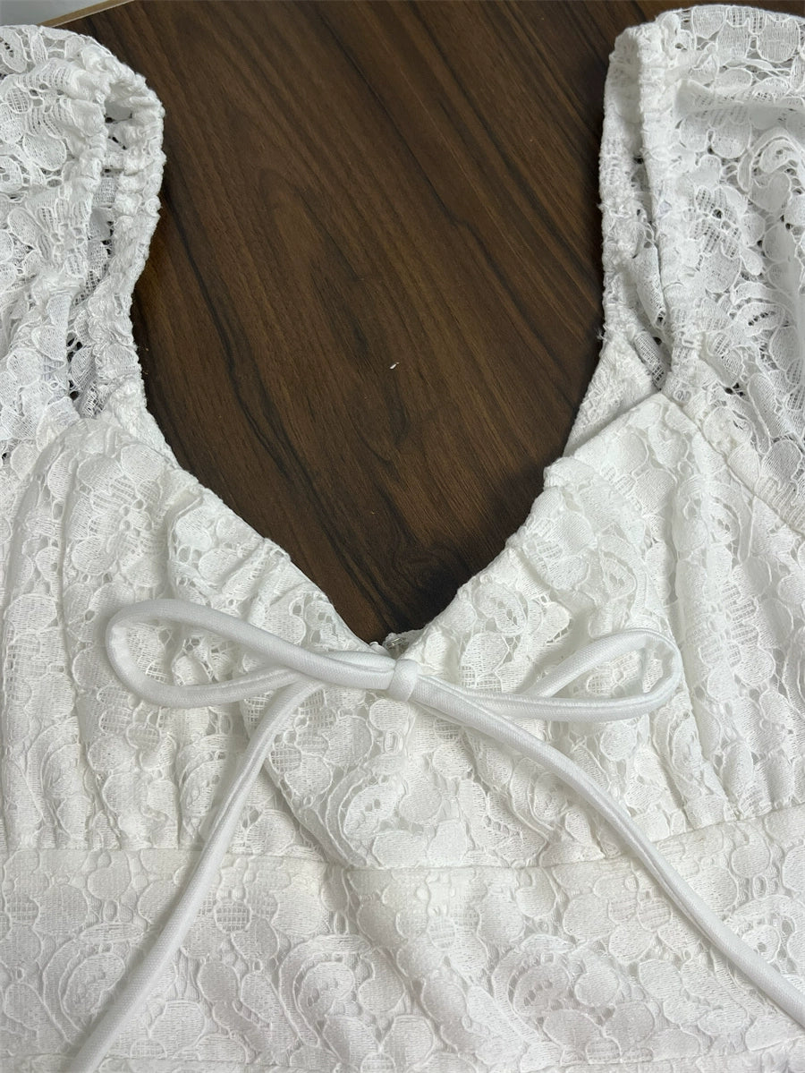 White Lace Mini Dress