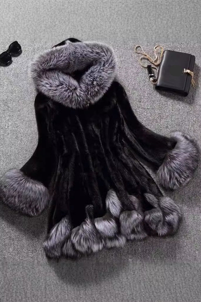 imitation fox fur collars hooded coats