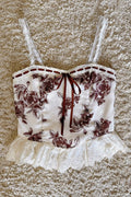 floral bow ribbon lace hook stitching suspender