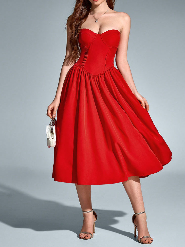 vintage red bandeau dress