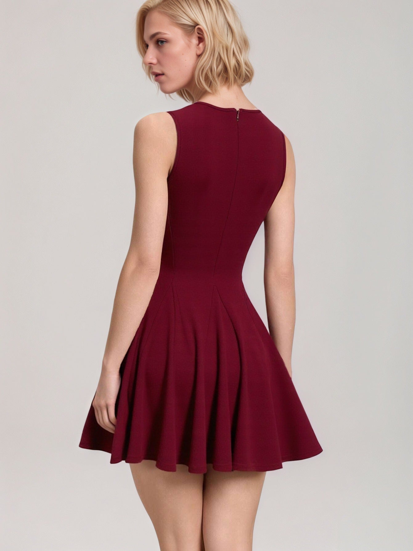red Bow-trimmed sleeveless mini dress