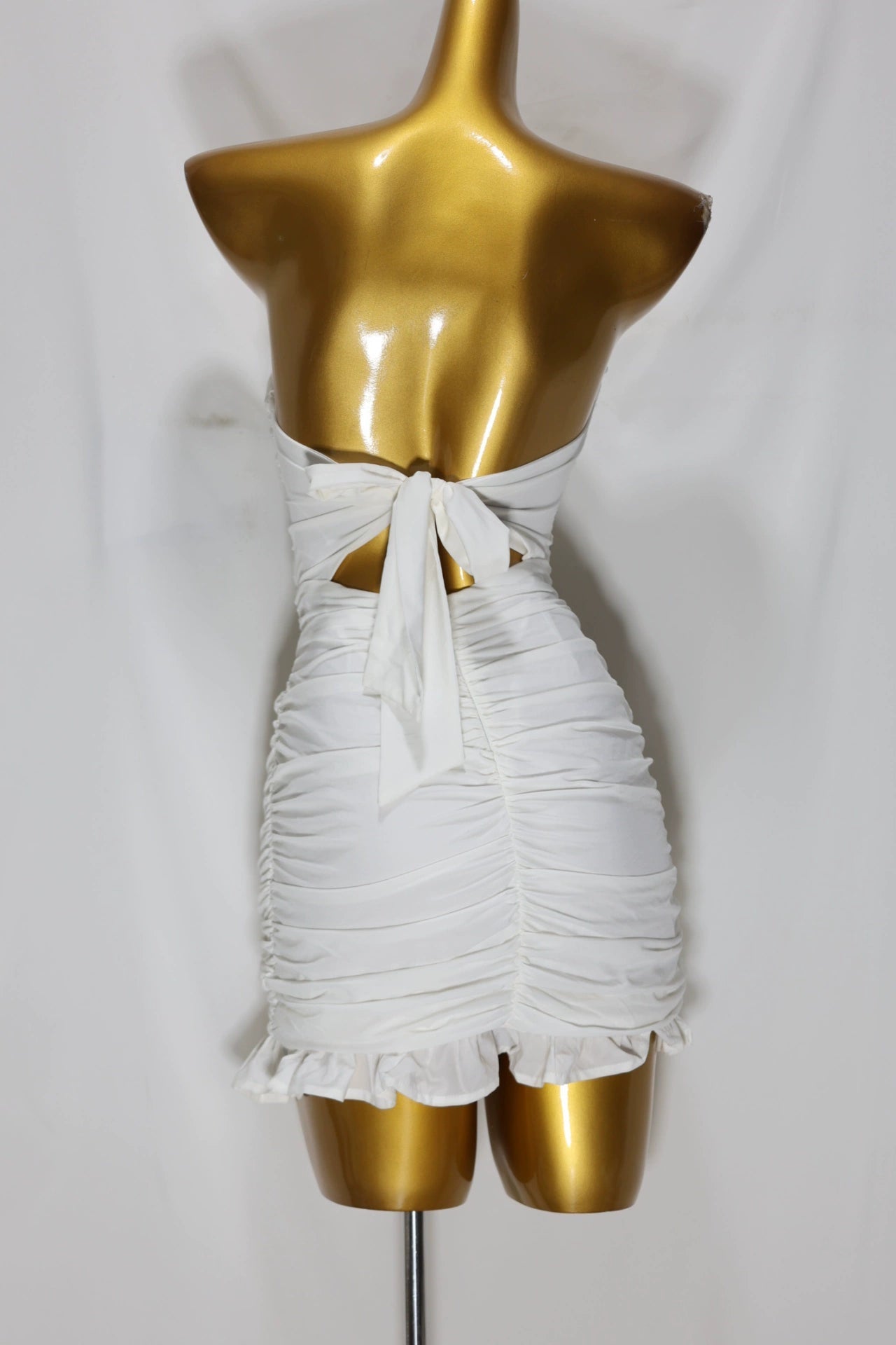white strapless mini dress