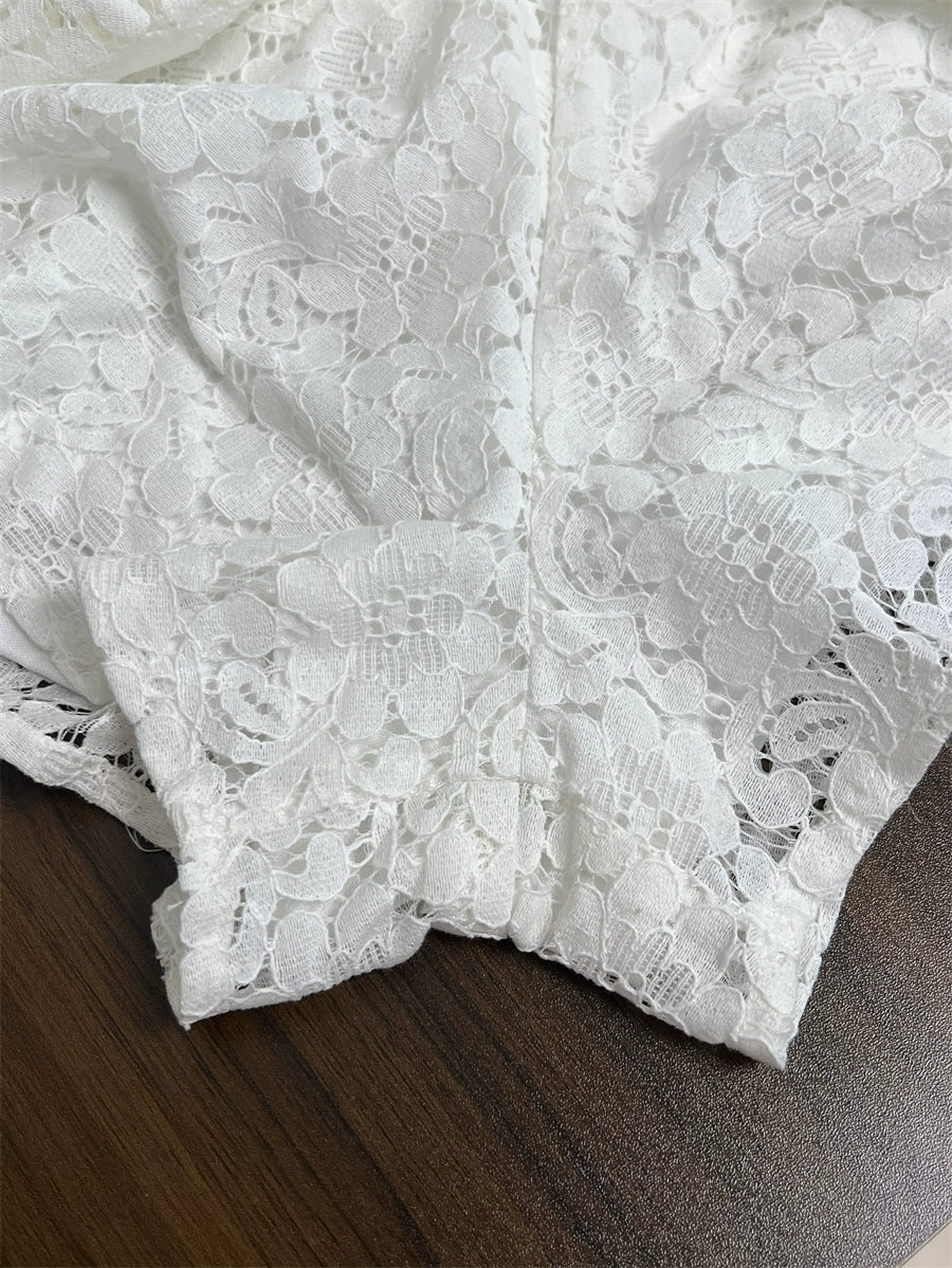 White Lace Mini Dress