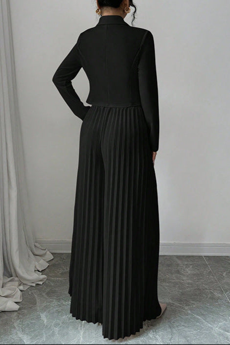 black long-sleeved suit