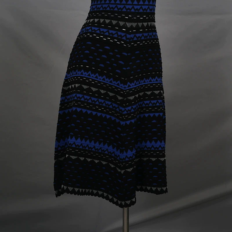 hollow sleeveless knitted dress