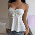 white Strapless Vest Sleeveless Top
