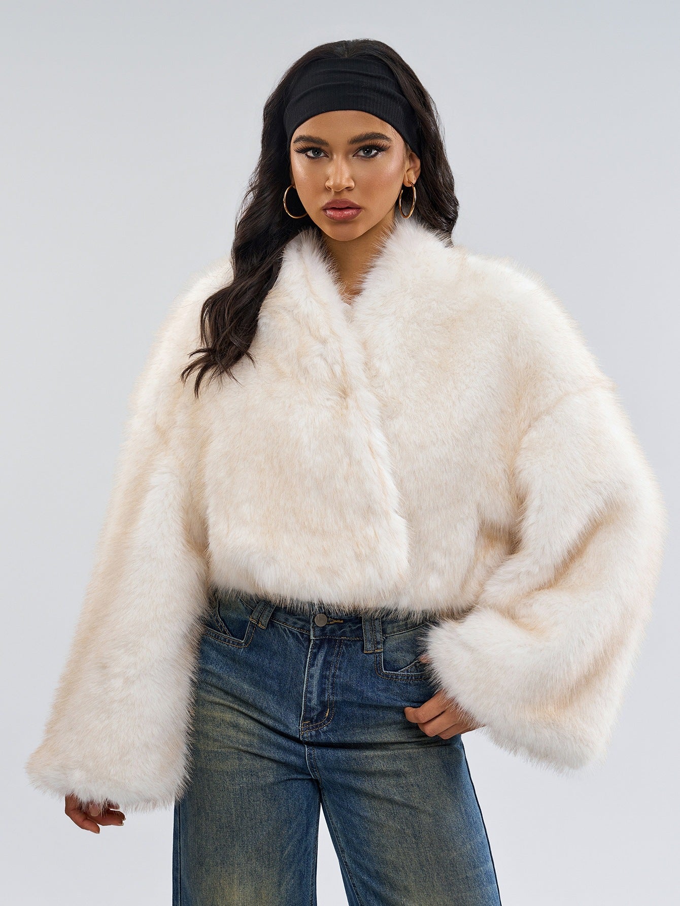 Faux Fur Jacket Cropped