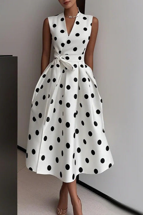 regina white polka dot strapless maxi dress