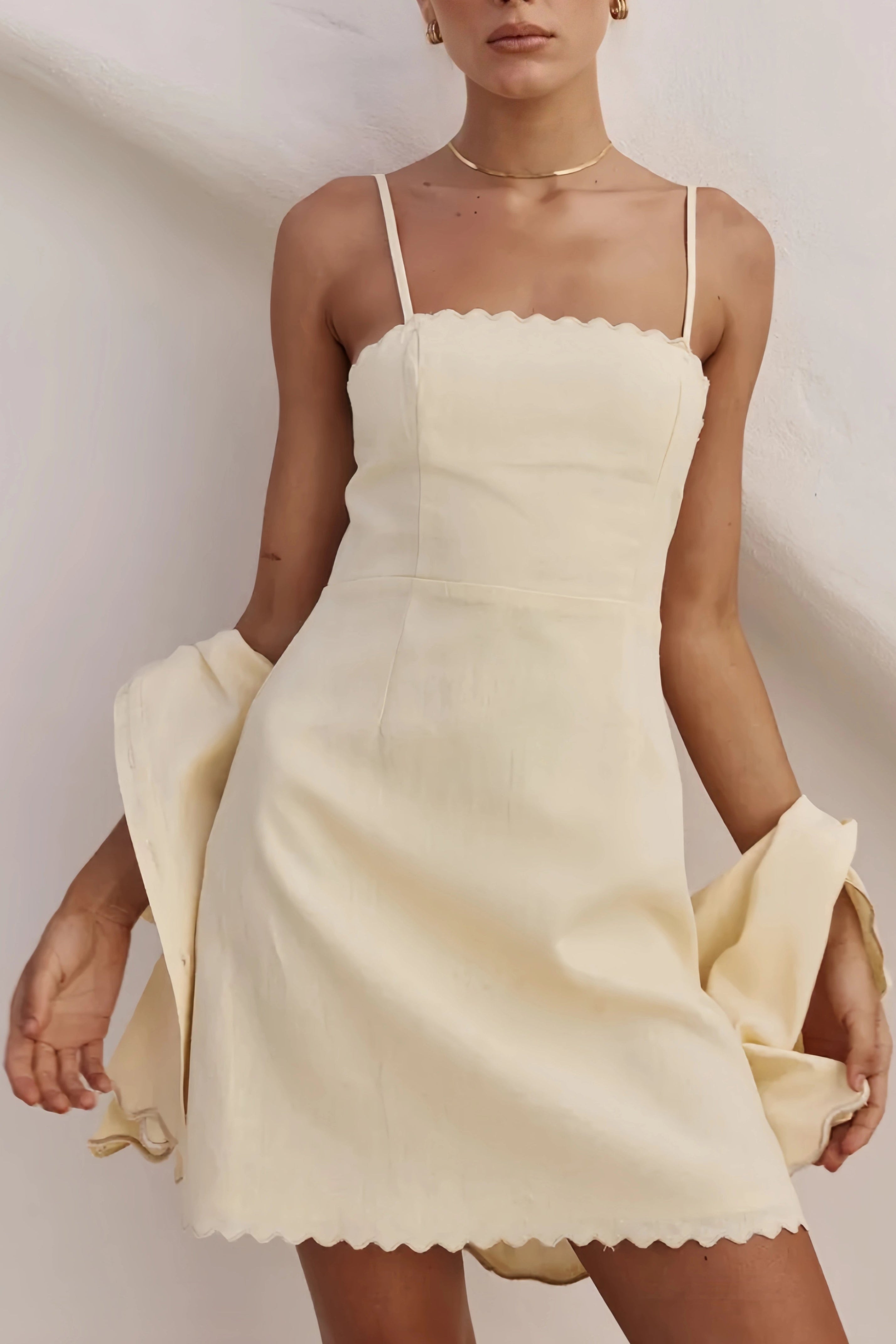 Yellow Wavy Slip Dress