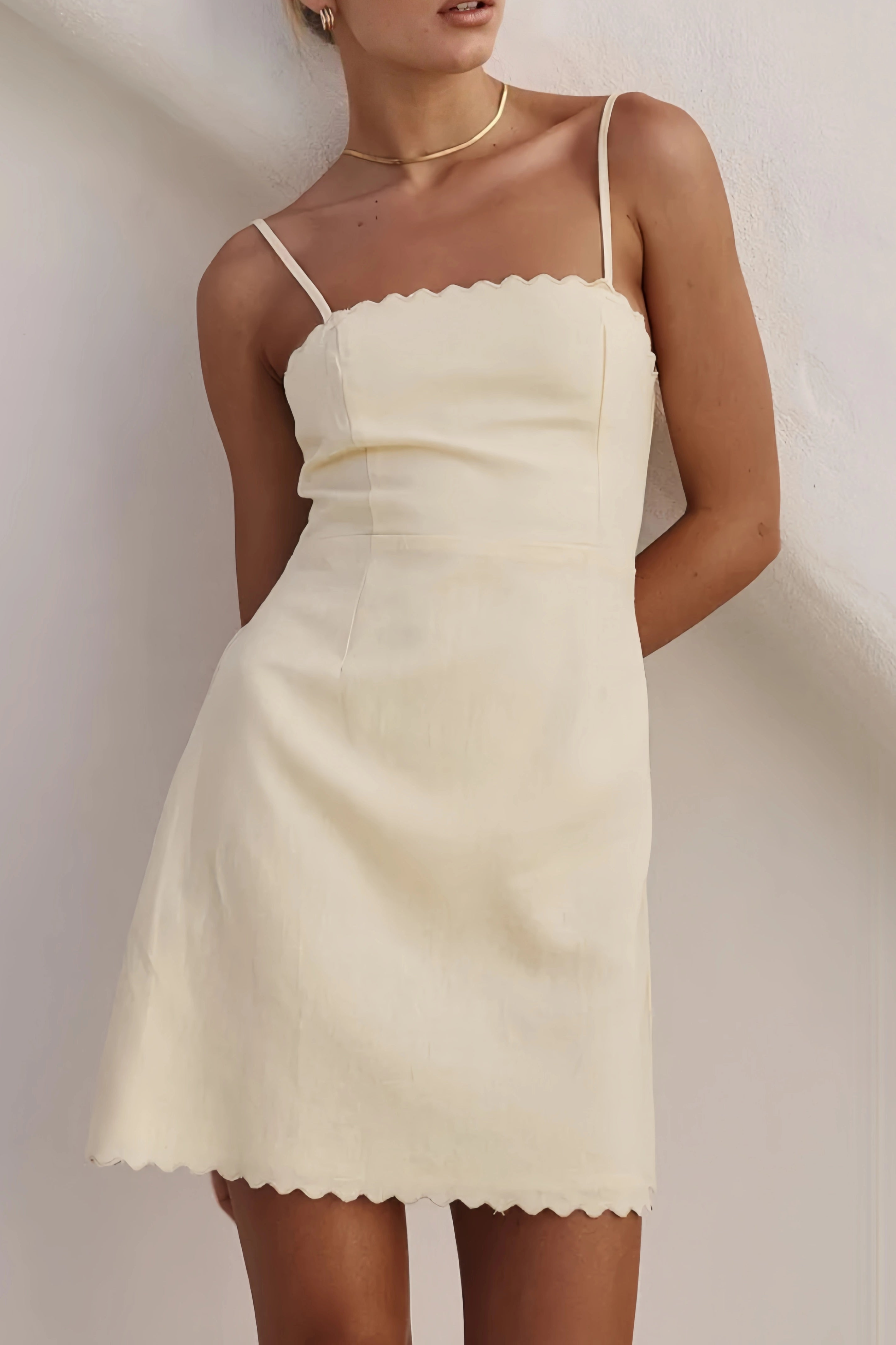 Yellow Wavy Slip Dress