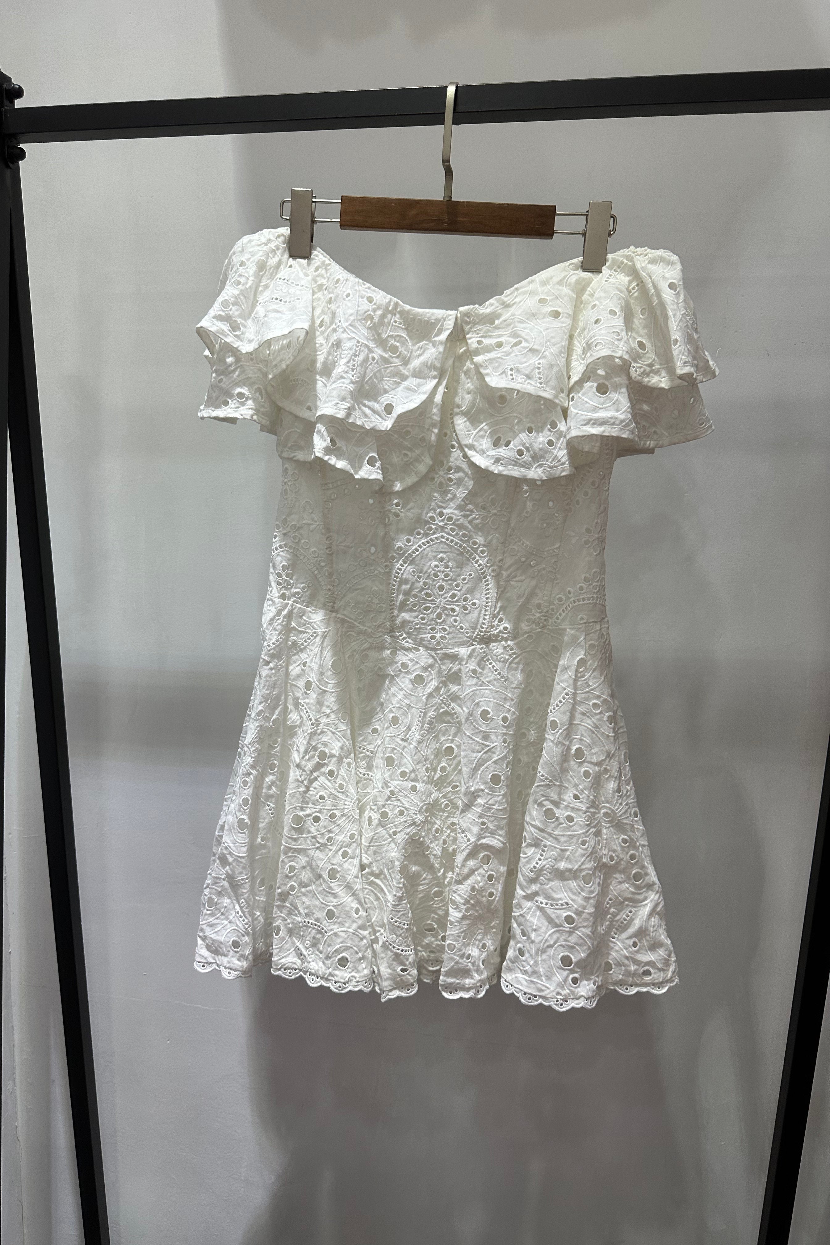 White cut-out one-shoulder midi dress