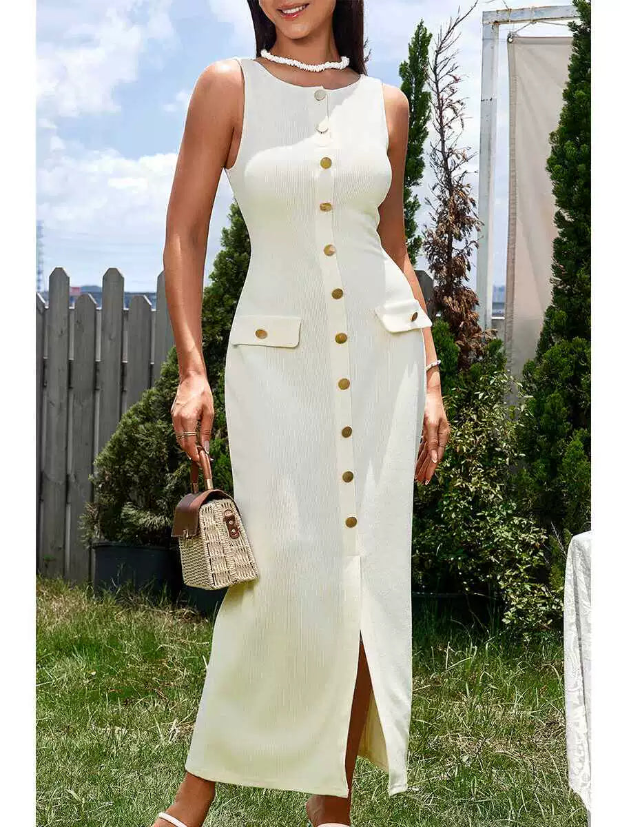 anna white sleeveless maxi dress