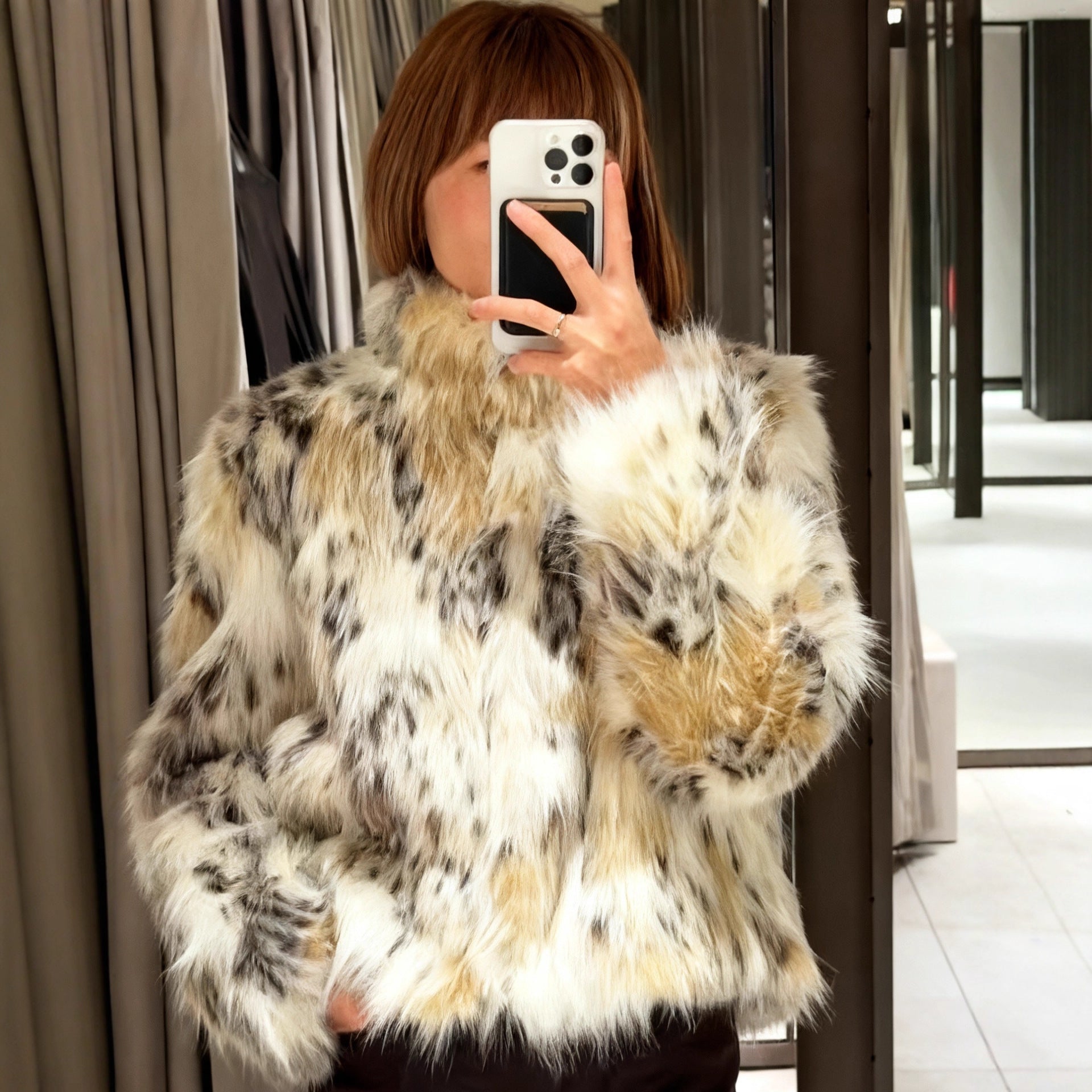 murray faux fur dyed coat
