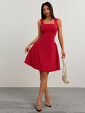 bernice red Mini slip dress