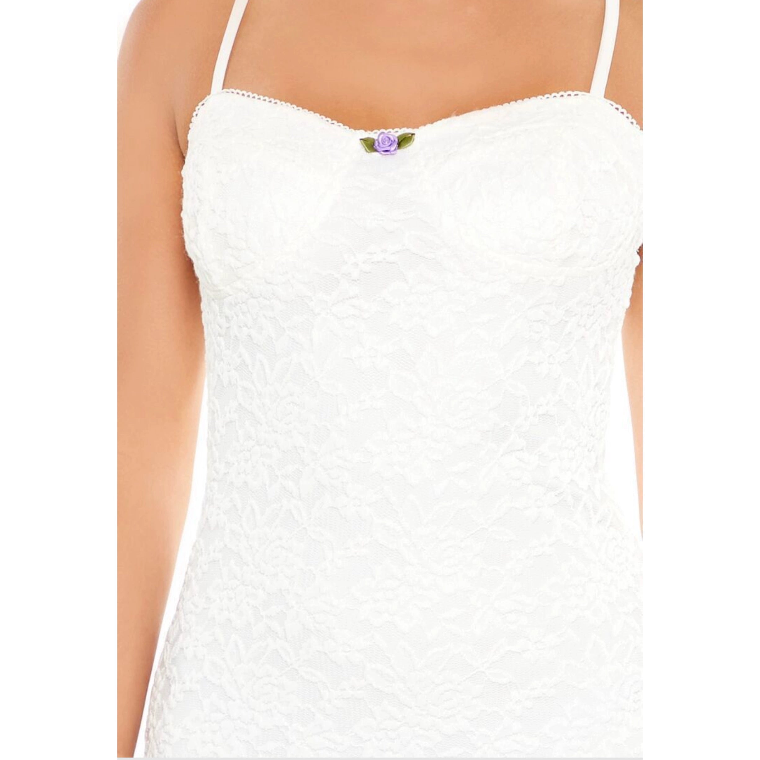 white lace slip min dress