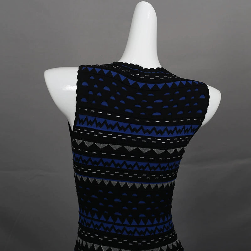 hollow sleeveless knitted dress