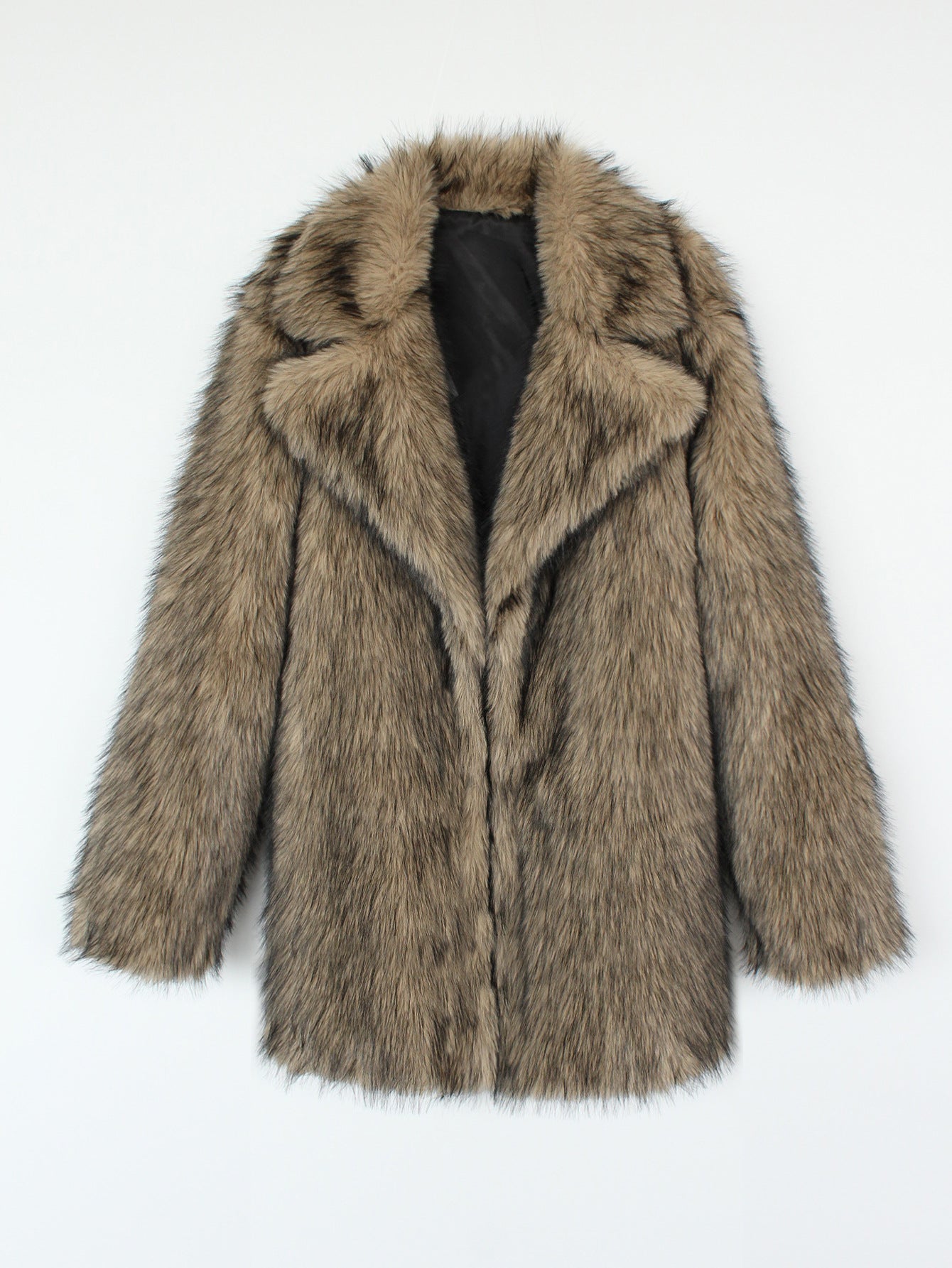 suit collar imitation fox fur coat