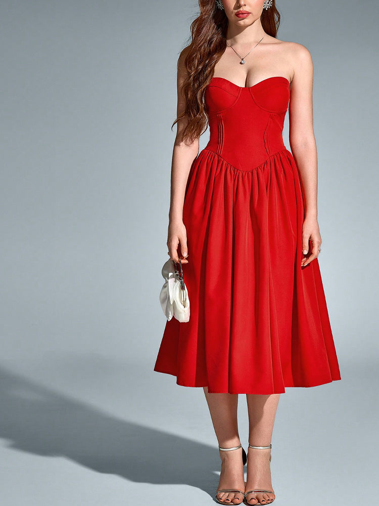 vintage red bandeau dress