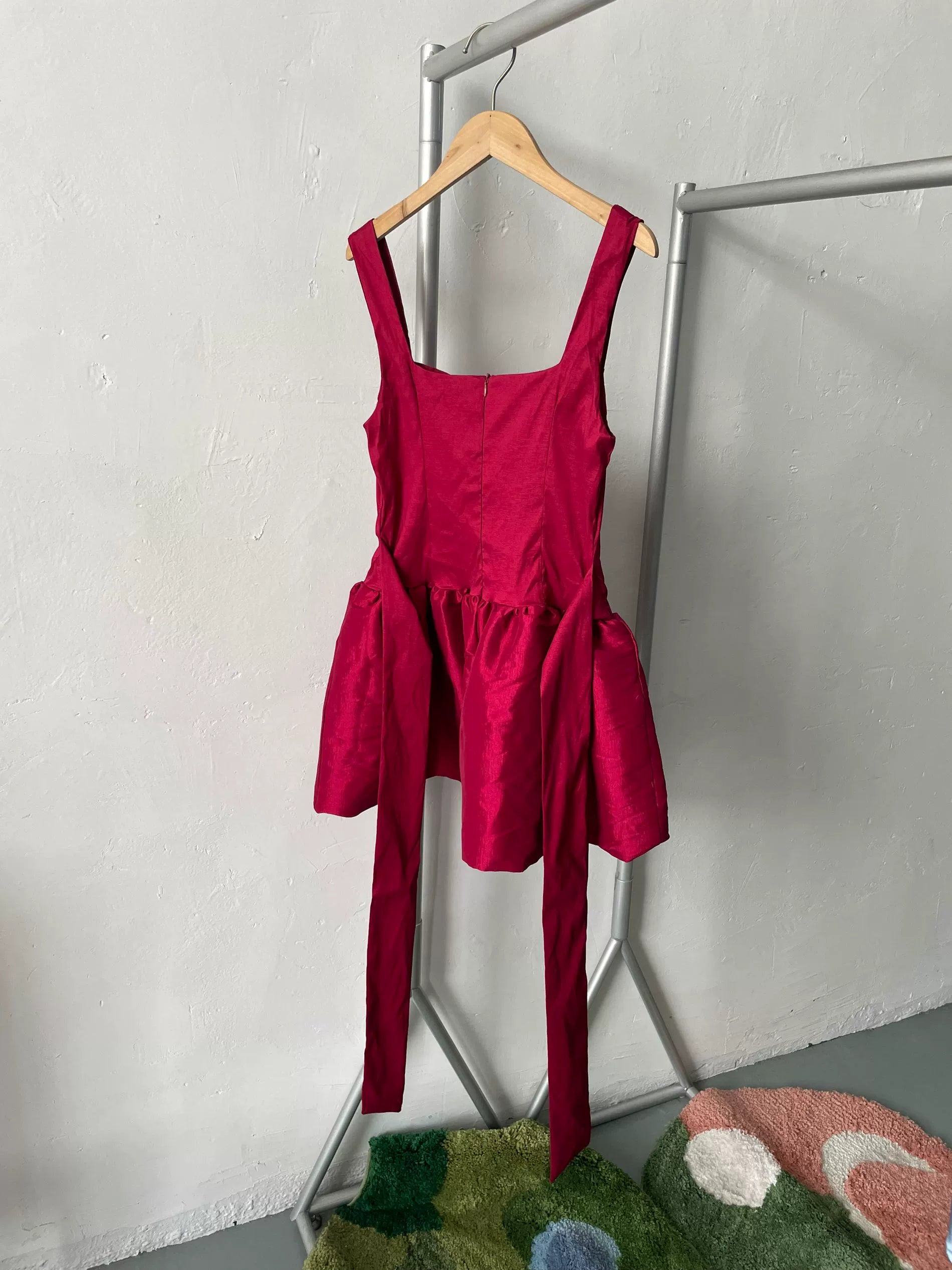 red camisole sleeveless dress