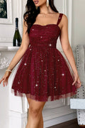 red back bow slip mini dress